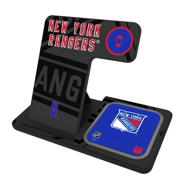 New York Rangers Monocolor Tilt 3 in 1 Charging Station