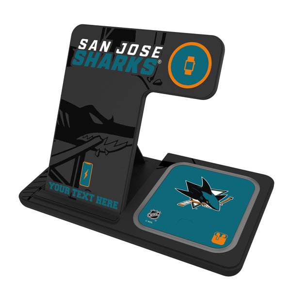 San Jose Sharks Personalized Tilt 3 in 1 Charging Station