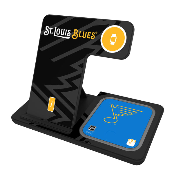 St. Louis Blues Monocolor Tilt 3 in 1 Charging Station