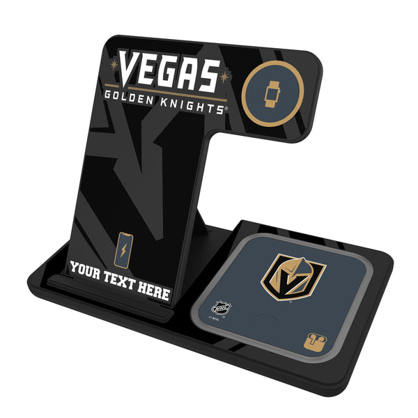 Vegas Golden Knights Personalized Tilt 3 in 1 Charging Station