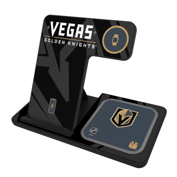 Vegas Golden Knights Monocolor Tilt 3 in 1 Charging Station