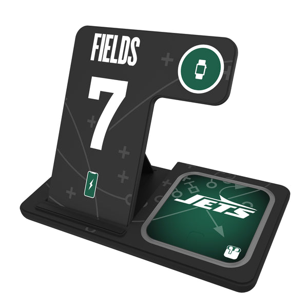 Justin Fields New York Jets 7 Game Tactic 3 in 1 Charging Station