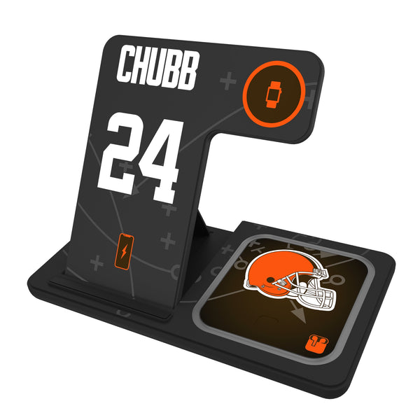 Nick Chubb Cleveland Browns 24 Ready 3 in 1 Charging Station