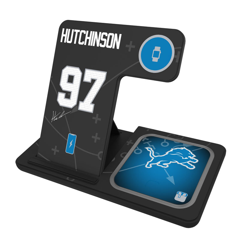 Aidan Hutchinson Detroit Lions 97 Ready 3 in 1 Charging Station