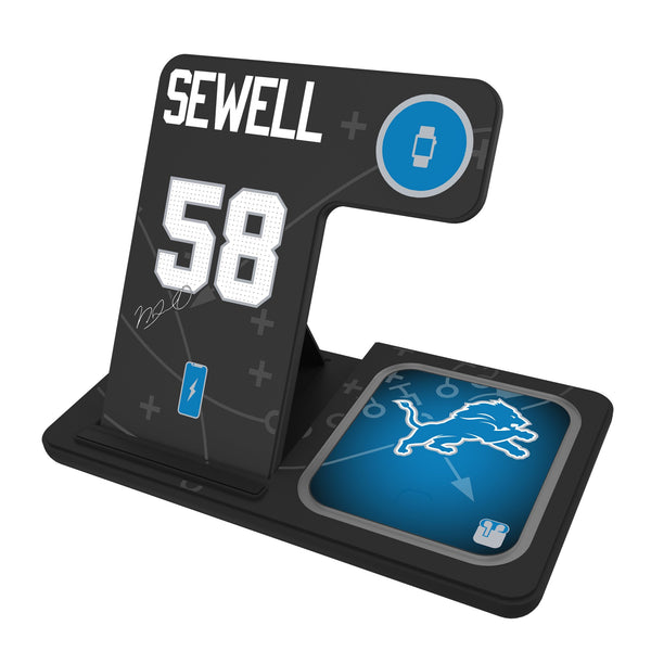 Penei Sewell Detroit Lions 58 Ready 3 in 1 Charging Station