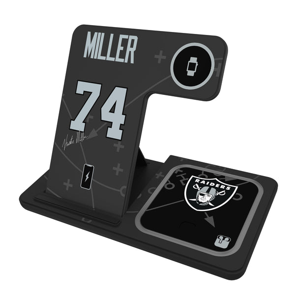 Kolton Miller Las Vegas Raiders 74 Ready 3 in 1 Charging Station