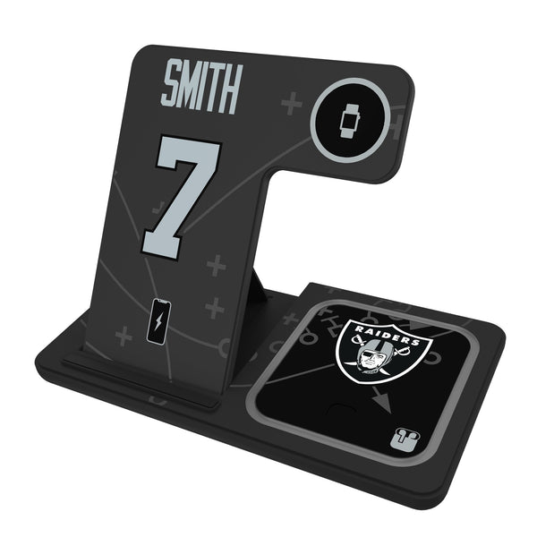 Geno Smith Las Vegas Raiders 7 Game Tactic 3 in 1 Charging Station
