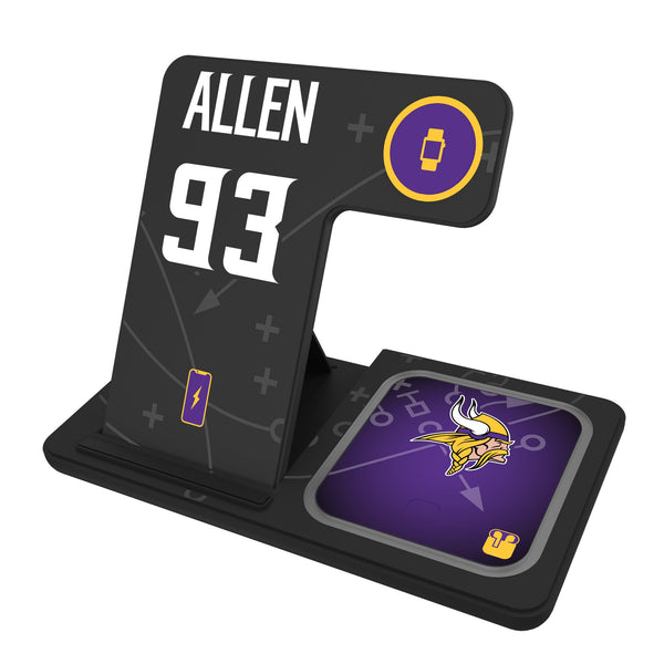 Jonathan Allen Minnesota Vikings 93 Game Tactic 3 in 1 Charging Station