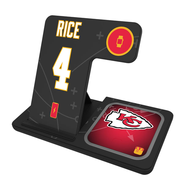Rashee Rice Kansas City Chiefs 4 Ready 3 in 1 Charging Station