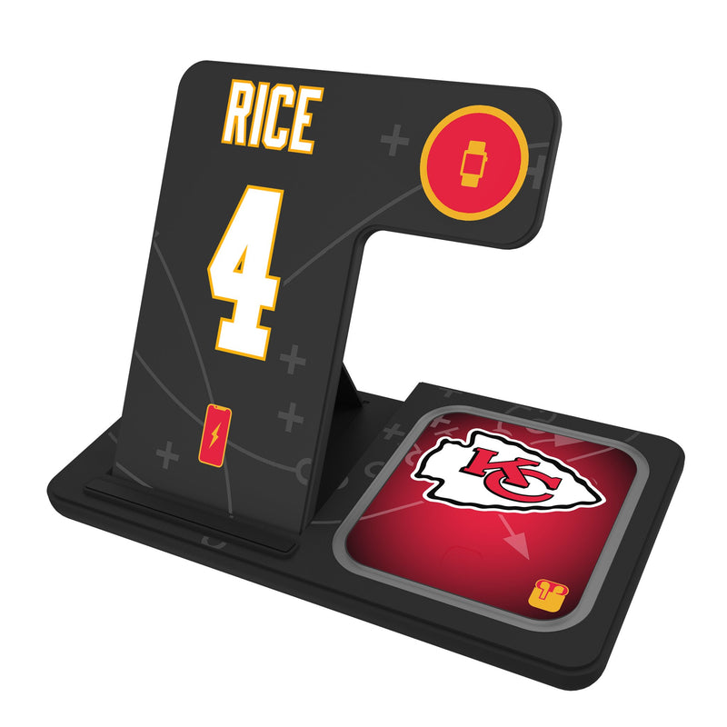 Rashee Rice Kansas City Chiefs 4 Ready 3 in 1 Charging Station