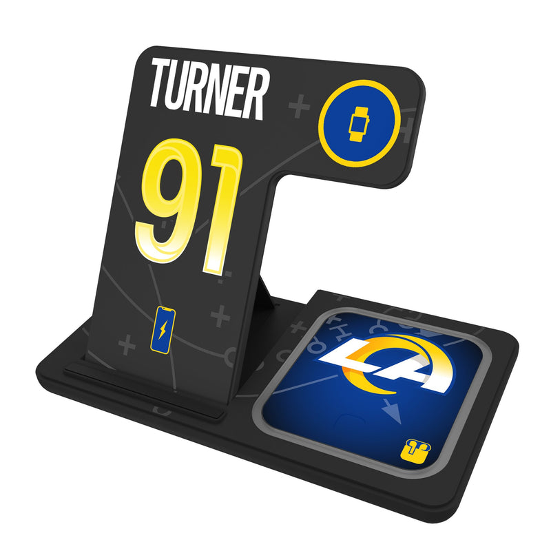 Kobie Turner Los Angeles Rams 91 Ready 3 in 1 Charging Station
