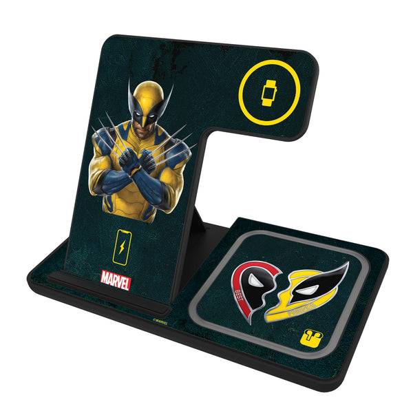 Marvel Deadpool Wolverine Badge 3 in 1 Charging Station