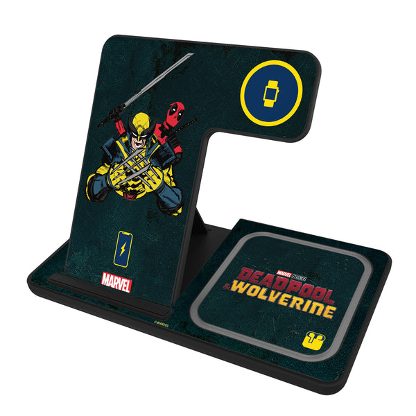 Marvel Deadpool Wolverine Badge 3 in 1 Charging Station