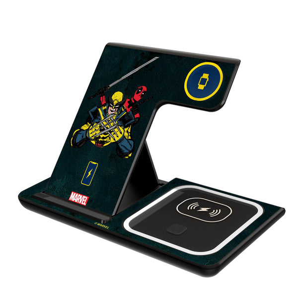 Marvel Deadpool Wolverine Badge 3 in 1 Charging Station