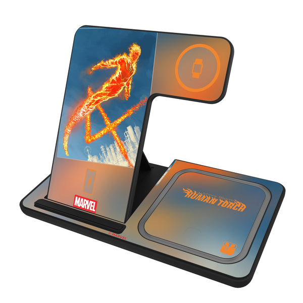 Marvel Human Torch Cover Art 3 in 1 Charging Station