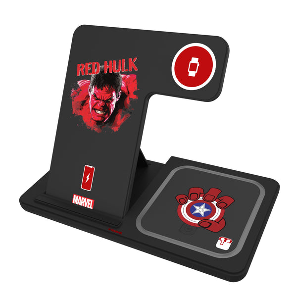 Marvel Avengers Red Hulk Badge 3 in 1 Charging Station