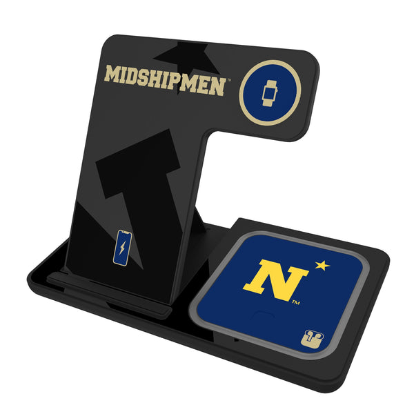 United State Naval Academy Midshipmen Monocolor Tilt 3 in 1 Charging Station