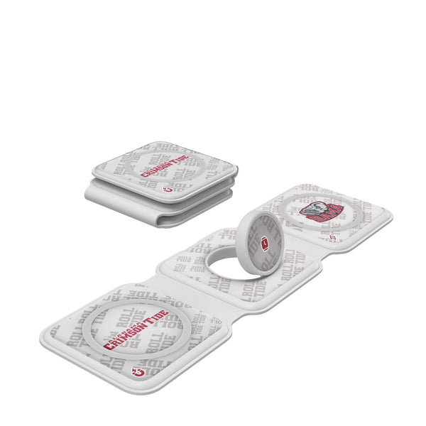 University of Alabama Crimson Tide Script A Quadtile Foldable 3 in 1 Charger