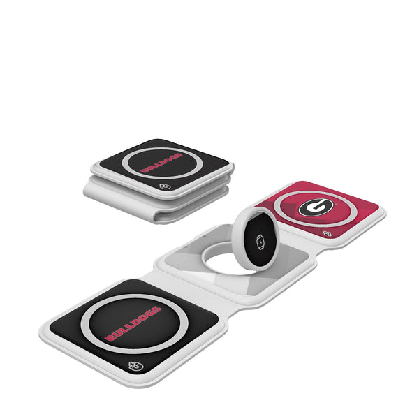 University of Georgia Bulldogs Color Block Foldable 3 in 1 Charger