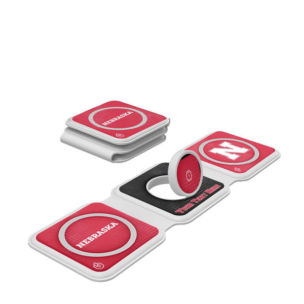 University of Nebraska Huskers Block N Personalized Hatch Foldable 3 in 1 Charger