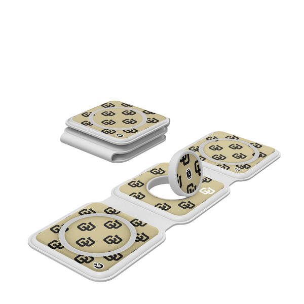 University of Colorado Buffaloes Fashion Pattern Foldable 3 in 1 Charger