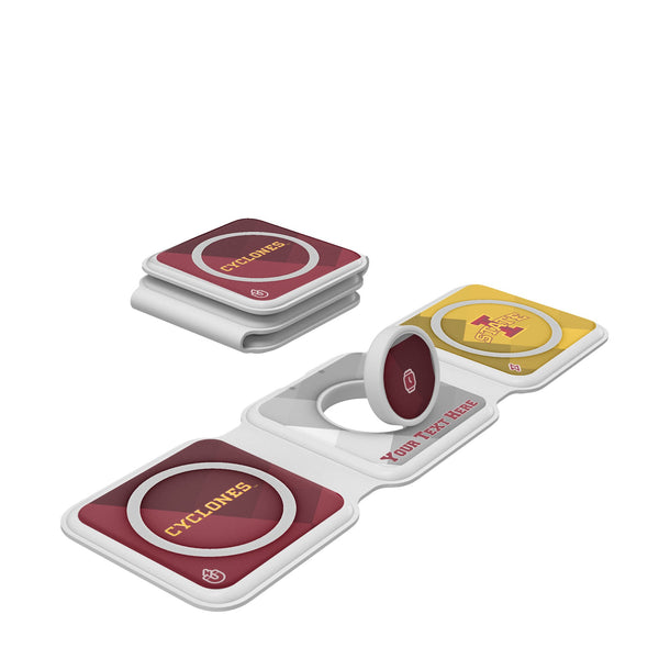 Iowa State University Cyclones Personalized Color Block Foldable 3 in 1 Charger