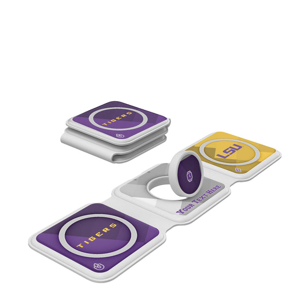 Louisiana State University Tigers Personalized Color Block Foldable 3 in 1 Charger