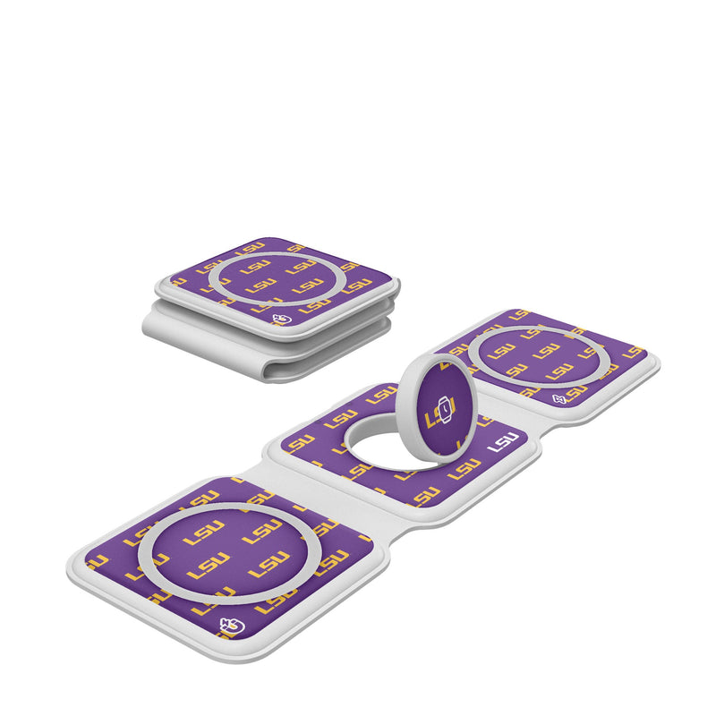 Louisiana State University Tigers Fashion Pattern Foldable 3 in 1 Charger