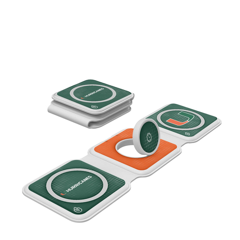 University of Miami Hurricanes Hatch Foldable 3 in 1 Charger