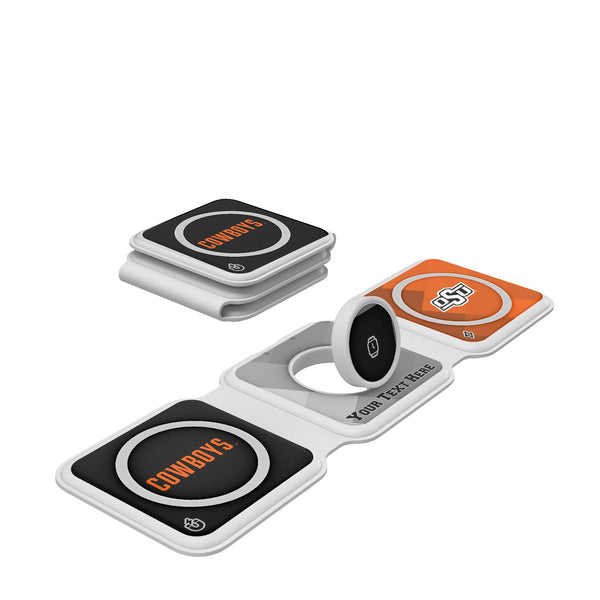 Oklahoma State University Cowboys Personalized Color Block Foldable 3 in 1 Charger