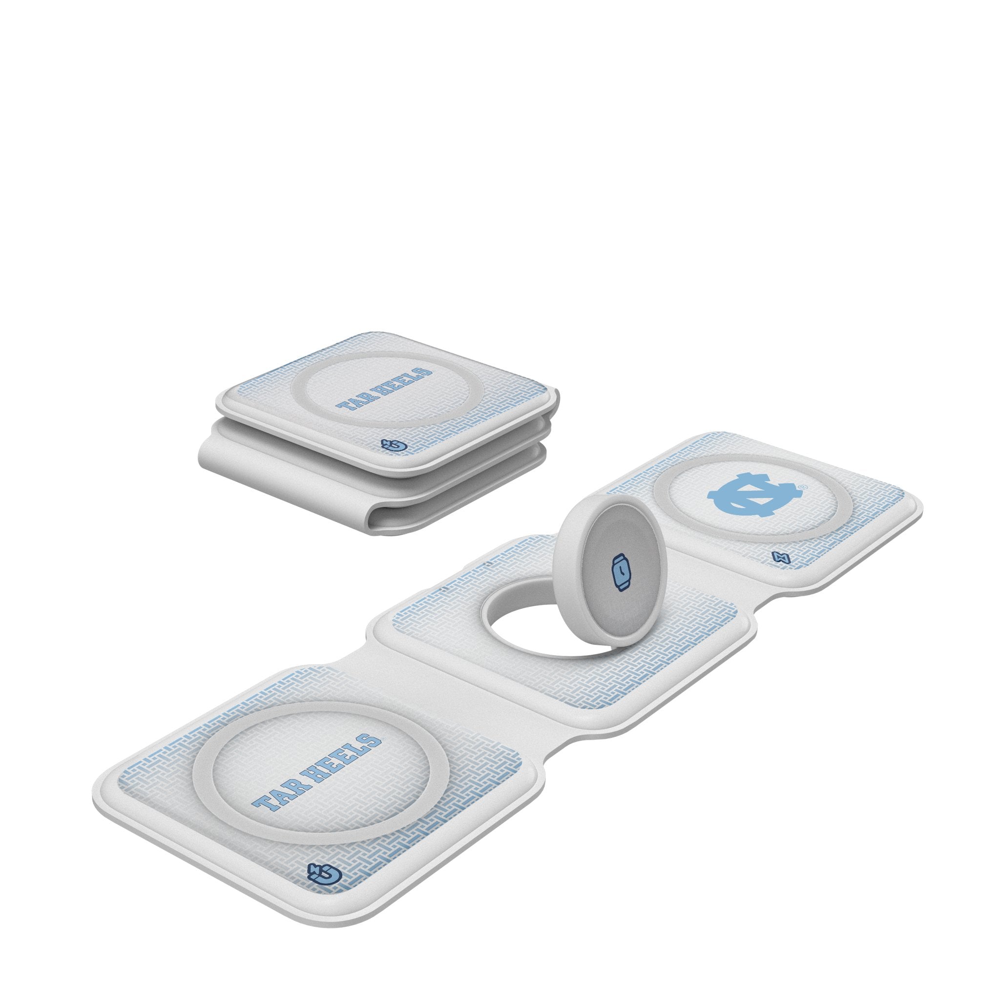 University of North Carolina Tar Heels Linen Foldable 3 in 1 Charger