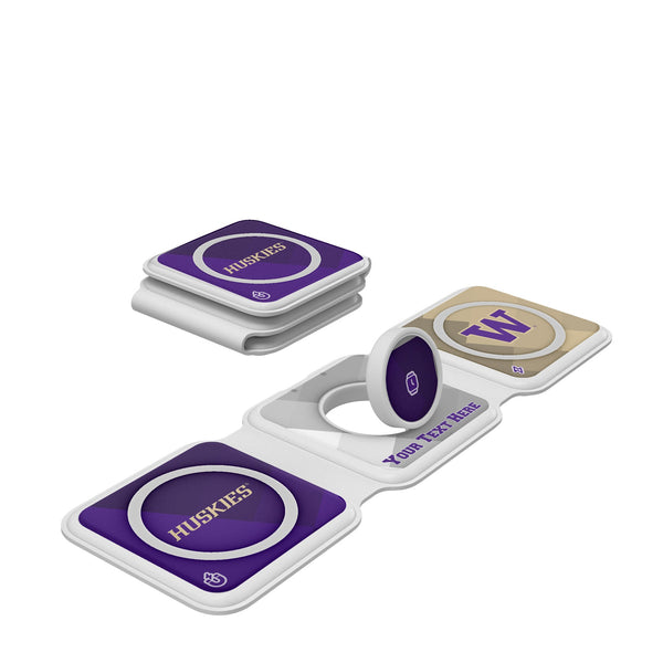 University of Washington Huskies Personalized Color Block Foldable 3 in 1 Charger