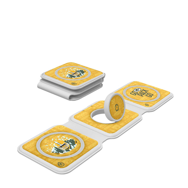 Green Bay Packers 2024 Illustrated Limited Edition Foldable 3 in 1 Charger