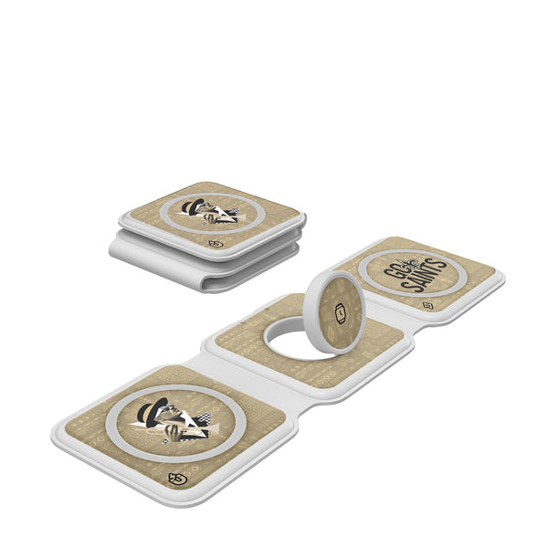New Orleans Saints 2024 Illustrated Limited Edition Foldable 3 in 1 Charger
