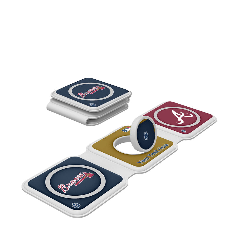 Atlanta Braves Personalized Color Block Foldable 3 in 1 Charger