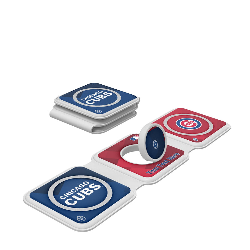 Chicago Cubs Personalized Color Block Foldable 3 in 1 Charger
