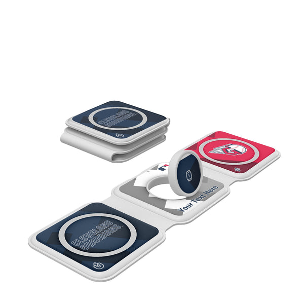 Cleveland Guardians Personalized Color Block Foldable 3 in 1 Charger