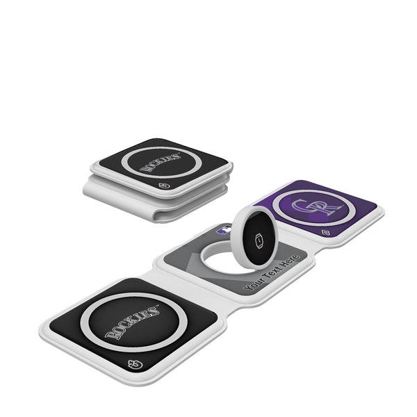 Colorado Rockies Personalized Color Block Foldable 3 in 1 Charger