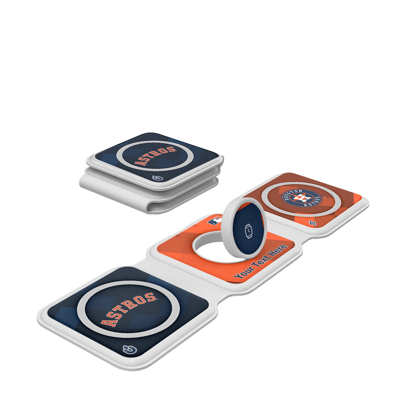 Houston Astros Personalized Color Block Foldable 3 in 1 Charger
