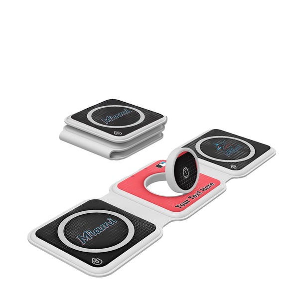 Miami Marlins Personalized Hatch Foldable 3 in 1 Charger