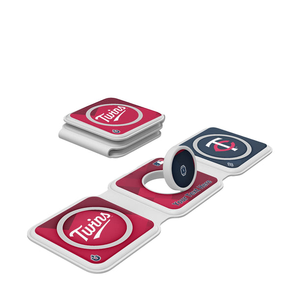 Minnesota Twins Personalized Color Block Foldable 3 in 1 Charger