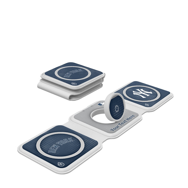 New York Yankees Personalized Hatch Foldable 3 in 1 Charger