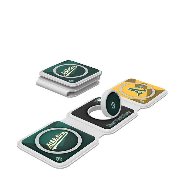 Oakland Athletics Personalized Color Block Foldable 3 in 1 Charger