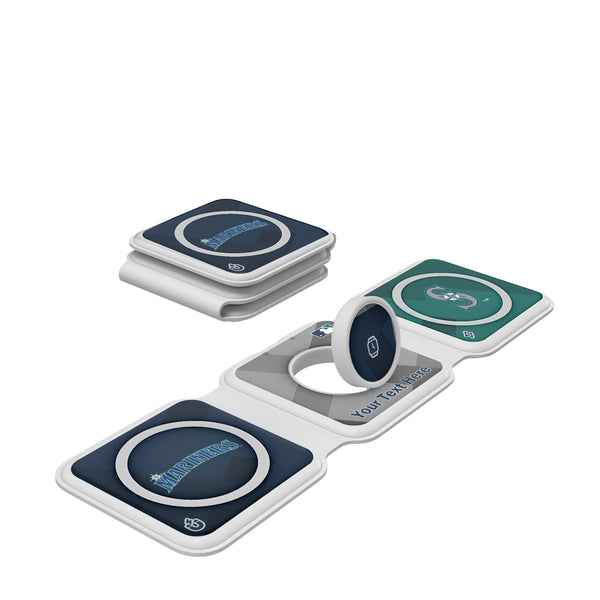 Seattle Mariners Personalized Color Block Foldable 3 in 1 Charger