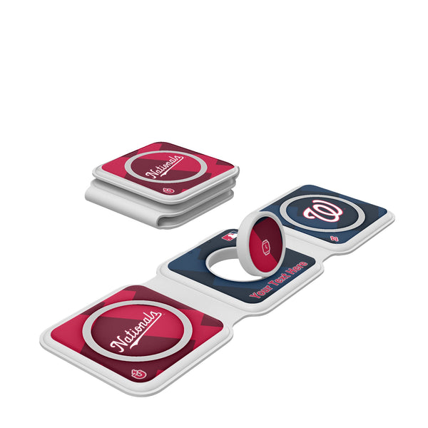 Washington Nationals Personalized Color Block Foldable 3 in 1 Charger