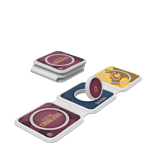 Cleveland Cavaliers Personalized Color Block Foldable 3 in 1 Charger