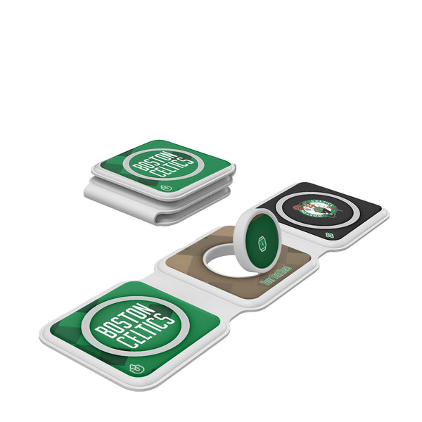 Boston Celtics Personalized Color Block Foldable 3 in 1 Charger