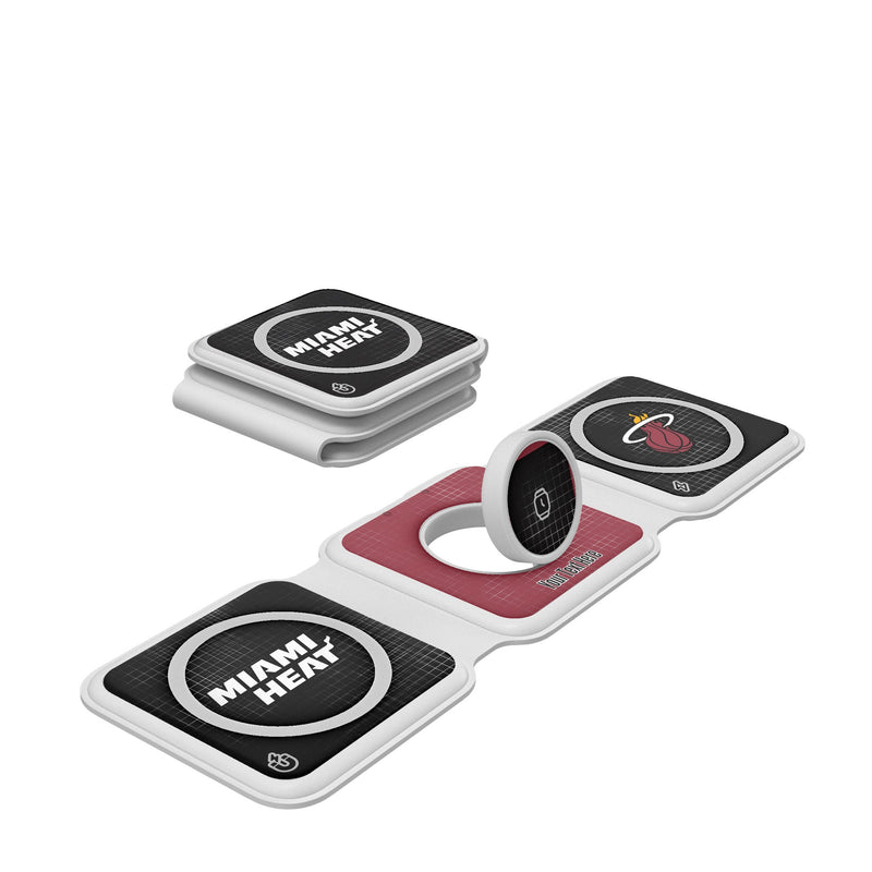 Miami Heat Personalized Hatch Foldable 3 in 1 Charger