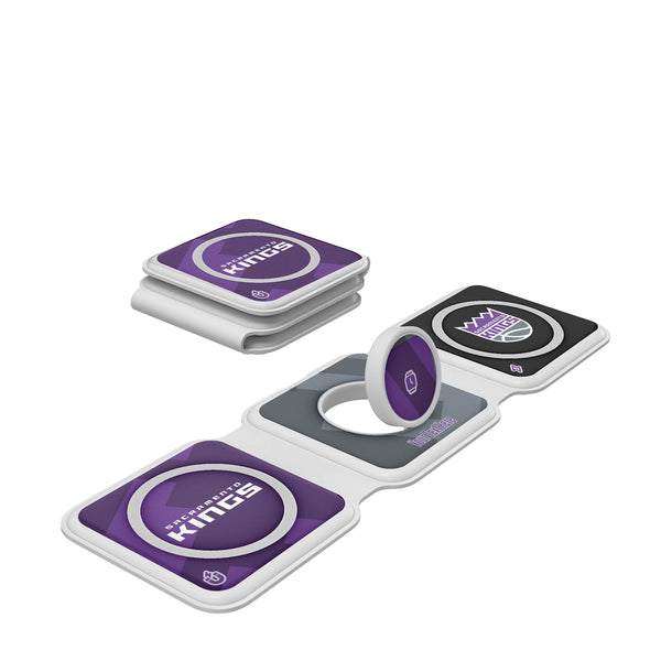 Sacramento Kings Personalized Color Block Foldable 3 in 1 Charger