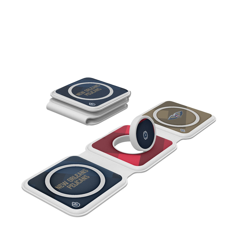 New Orleans Pelicans Color Block Foldable 3 in 1 Charger